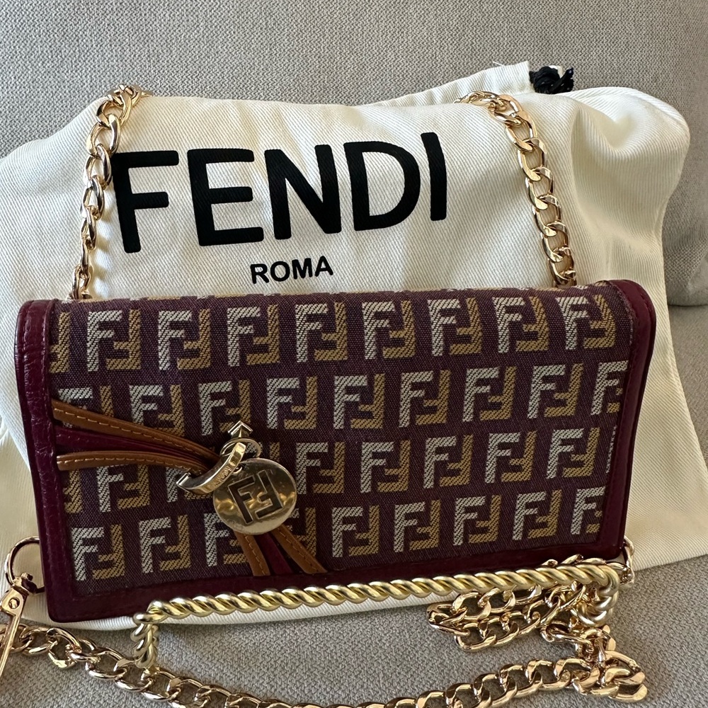 Fendi Zucchino Long wallet in signature monogram multicolored canvas.